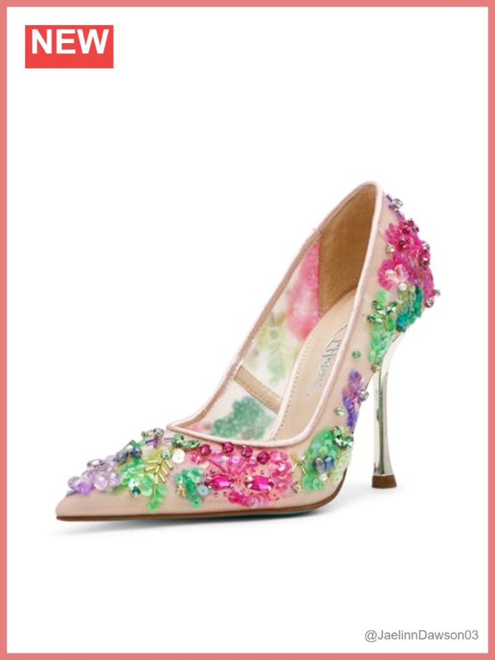 Betsey Johnson Netta Mesh Stiletto Heels Pointed Toe Pumps